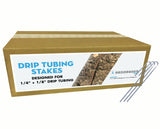 Sandbaggy DRIP TUBING Stakes Landscape Staples | 5 inch Length | Drip Anchors | Landscape Pins | Lawn Nails | Garden Stakes | Hold Drip Tubing Up to 1/4" Diameter | 14-Gauge Standard | Pack of 100