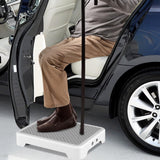 SOYO Mobility One Step Stool, Heavy Duty Indoor Outdoor Non-Slip Small Step Platform Assistive Device for Adult Elderly, Standing Support and Step Riser for Car, Bed, Door, Stair, Bathroom, White-Gray