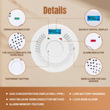 smoke detector Smoke and Carbon Monoxide Detector，Smoke Alarm，CO Detector Smoke Detector, Carbon Monoxide Alarm,5 Year Battery OperatedLCD Display and Sound Warning for Home, Bedroom, Kitchen，(1 Pack)