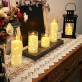 Homemory Flickering Flameless Candles, White LED Pillar Candles with Remote