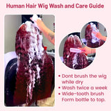 99j Burgundy Lace Front Wigs Human Hair 13x4 Deep Wave Lace Front Wigs Human Hair Pre Plucked 180 Density HD Transparent Wet and Wavy Red Color Curly Wig Human Hair for Women with Baby Hair 24inch