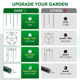 6 Pack 16 x 24 Inch Peony Cages and Supports, 16" D x 24" H Grow Through Plant Support Grid Brace for Outdoor Plants Flower, Metal Peony Stake Peony Ring Hoops Frame Support for Rose Tomato Vegetables