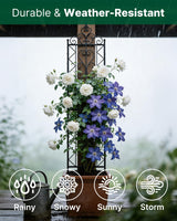 ARIFARO 78 inch Metal Garden Trellis for Climbing Plants, Pack of 2, Indoor/Outdoor Sturdy Decorative Plant Trellises for Potted Plants, House Plants, Climbing Vines, Floral Pattern