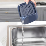 ROSEOK Dish Soap Dispenser with Sponge Holder, Countertop Soap Pump Dispenser for Sink Kitchen, Dish Cleaning, 17 Ounces, Navy Blue (Sponge Included)