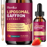 Liposomal Saffron Supplements - 88.5mg Saffron Extract Liquid Drops with L-Theanine, Chamomile, Vitamin C, B6, B12 & D3 for Antioxidant, Immune, Mood, Energy, Focus & Sleep - 2 Fl Oz Strawberry Flavor