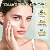 Beef Tallow for Skin,Organic Whipped Beef Tallow Face Moisturizer with Raw Honey and Beeswax,Natural Grass Fed Tallow and Honey Balm,Moisturizer for Face,Body&Sensitive Skin,Light Scented (4.23OZ)