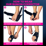 ShrooFit Effective Bunion Corrector for Men & Women | Relief Kit with Cushion Sleeves | Toe Straightener – Large/X-Large