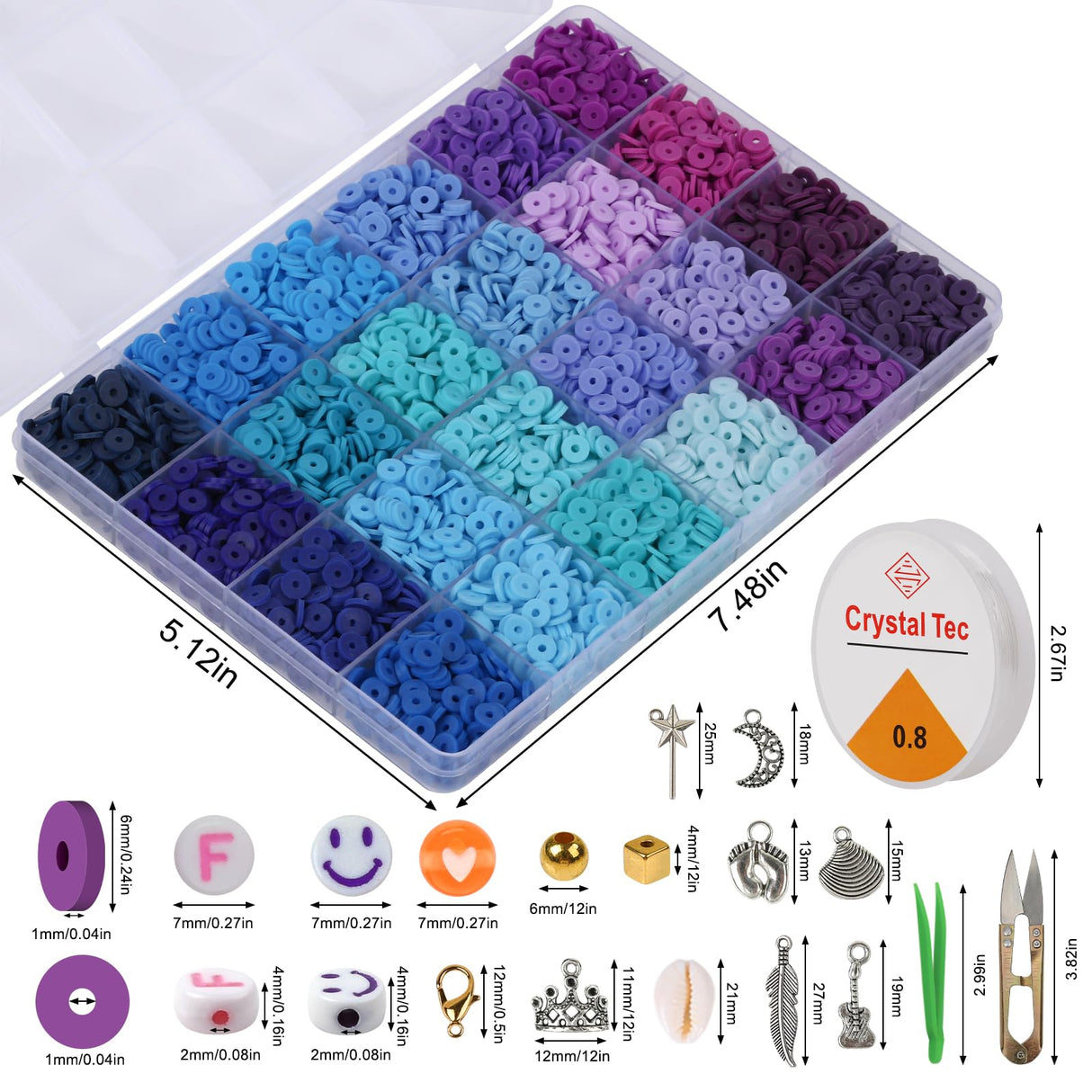 XSEINO 37300+ Pcs Clay Beads Bracelet Making Kit,8 Boxes 180 Colors Friendship Charms Kit Flat Polymer Heishi Beads with Rich Jewelry Making Accessories for Crafts Christmas Gifts