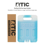 RTIC Refreezable Reusable Cooler Ice Packs Cold Ice Chest Pack Long-Lasting Break-Resistant for Food, Drink, Travel and Storage, 2 Pack, Medium