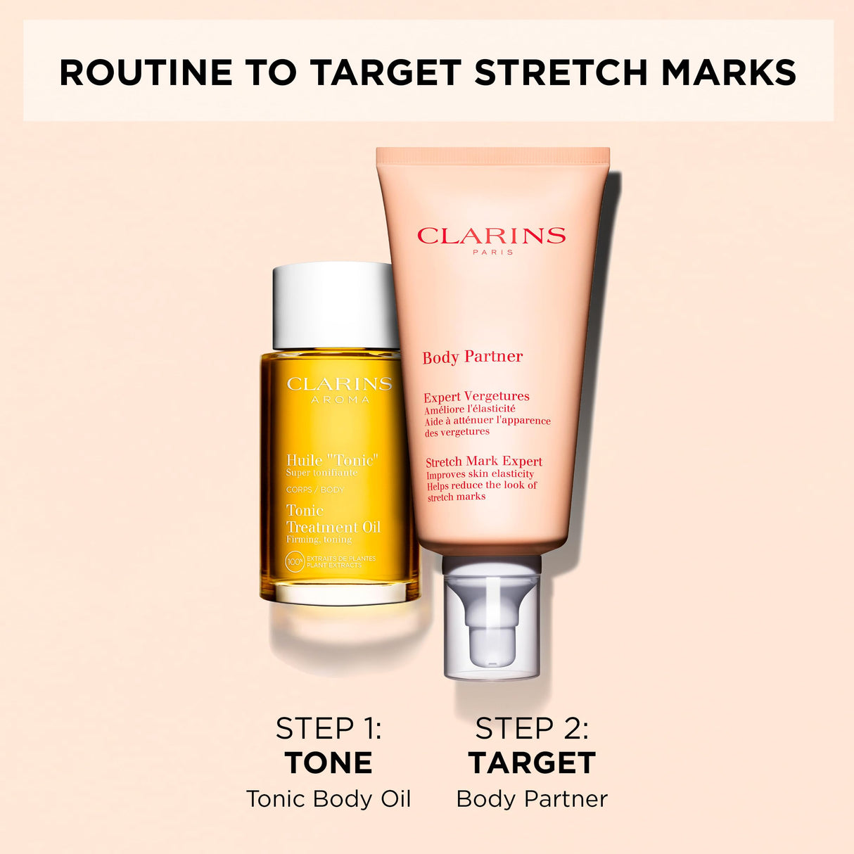 Clarins Body Partner Stretch Mark Expert | Award-Winning | Stretch Mark Cream For Pregnancy and Weight Fluctuations | Tested and Recommended By Pregnant Women | Fragrance Free | Minimal Ingredients