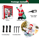 8 FT Christmas Inflatable Santa Claus Outdoor Decoration for Yard, Blow up Santa Decor with Big Gift Bag, Built-in LED Lights for Garden Patio Lawn Home Indoor Winter Holiday Party, IP44 Weatherproof