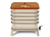 Blütezeit 5-Tray Worm Compost Bin, 53QT Outdoor & Indoor Worm Composter with Worm Farm Starter Kits for Home & Kitchen Recycling Food Waste (Gold)