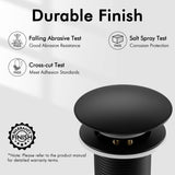 KES Bathroom Sink Drain Without Overflow Vessel Sink Lavatory Vanity Pop Up Drain Stopper Matte Black for 1.6"-1.9" Sink Hole, All Metal Rustproof Brass and 304 Stainless Steel, S2008D-BK