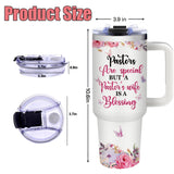 Pastor Appreciation Gifts - Pastor Wife Tumbler with Handle - 40oz Stainless Steel Travel Mug Insulated Coffee Cup, Pastor Gifts for Women, Appreciation Gift for Pastors Wife Birthday, Christmas