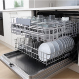 Aurelema 1 Pack Commercial Dishwasher Tray Rack Polypropylene Full Size Flatware Rack for Bowls Plates Knives Forks Cups (25 Grid,Gray)