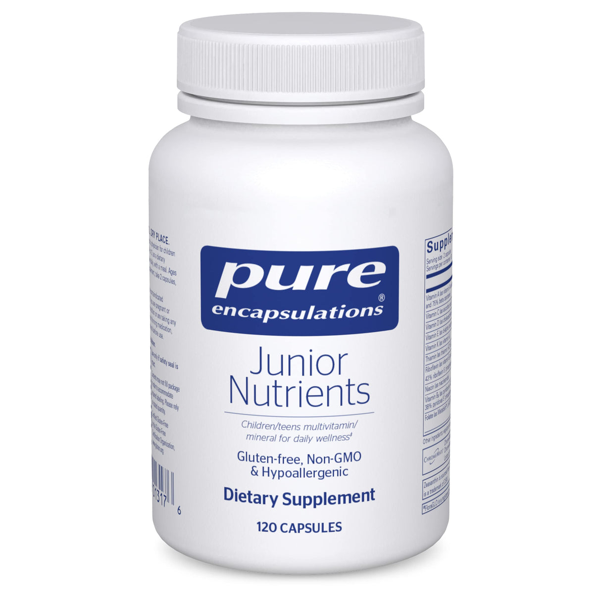 Pure Encapsulations Junior Nutrients - Kids & Teens Multivitamin - Without Iron - with Calcium, Vitamin D3 & Vitamin C - Non-GMO & Vegetarian - 120 Capsules