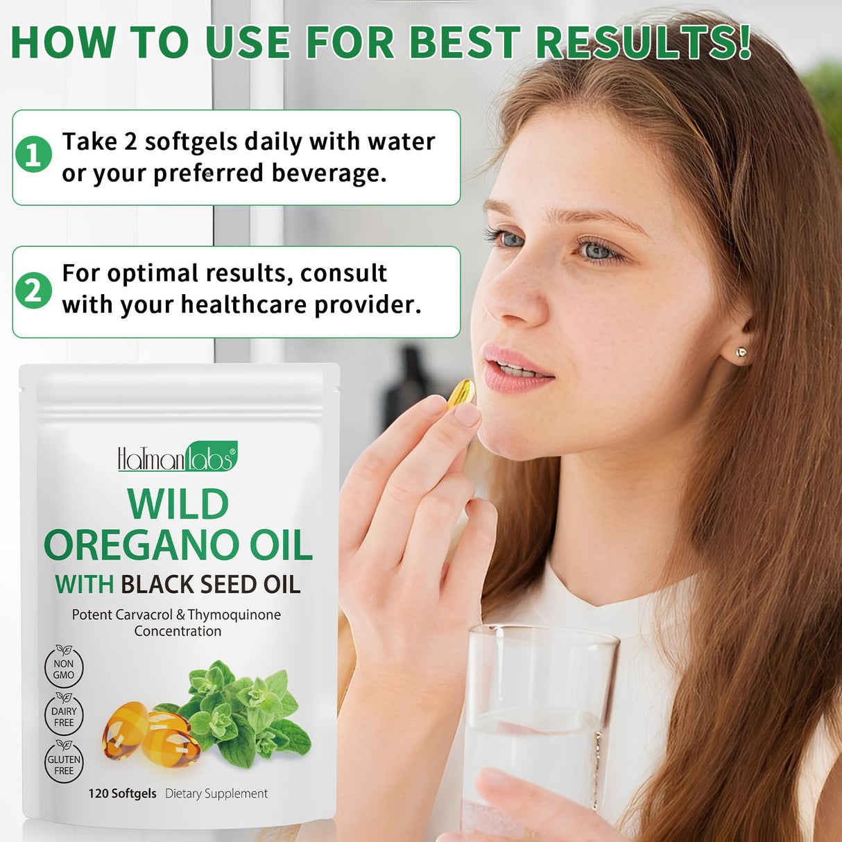newseel Oil of Oregano with Black Seed Oil, Organic Oregano Oil Softgels,Oregano Oil Capsules Organic,Non-GMO, Gluten Free,120