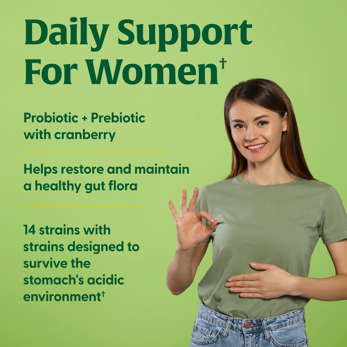 MegaFood MegaFlora Probiotics and Prebiotics for Women with 14 Strains & 50 Billion CFUs, Cranberry, Digestive Health, Vegetarian, Prebiotics and Probiotics for Women - 60 Capsules (30 Servings)