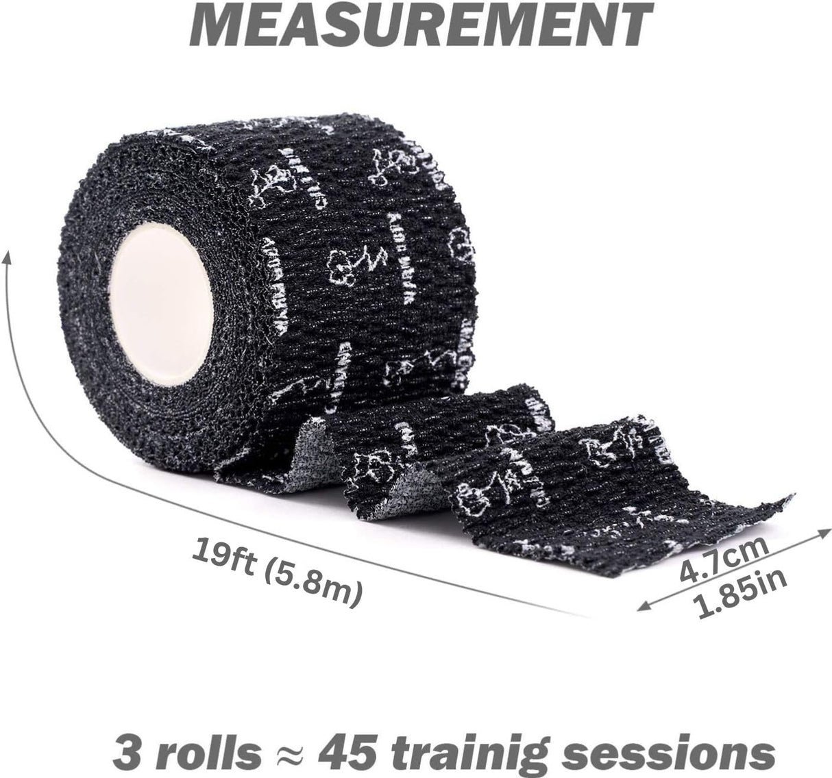 WARM BODY COLD MIND Lifting Thumb Tape for Olympic Weightlifting - Hook Grip Tape for Powerlifting, Cross Training, Gym Tape, Workout, Weight Lifting Tape, Athletic Finger Wrap (Black 3 Rolls)
