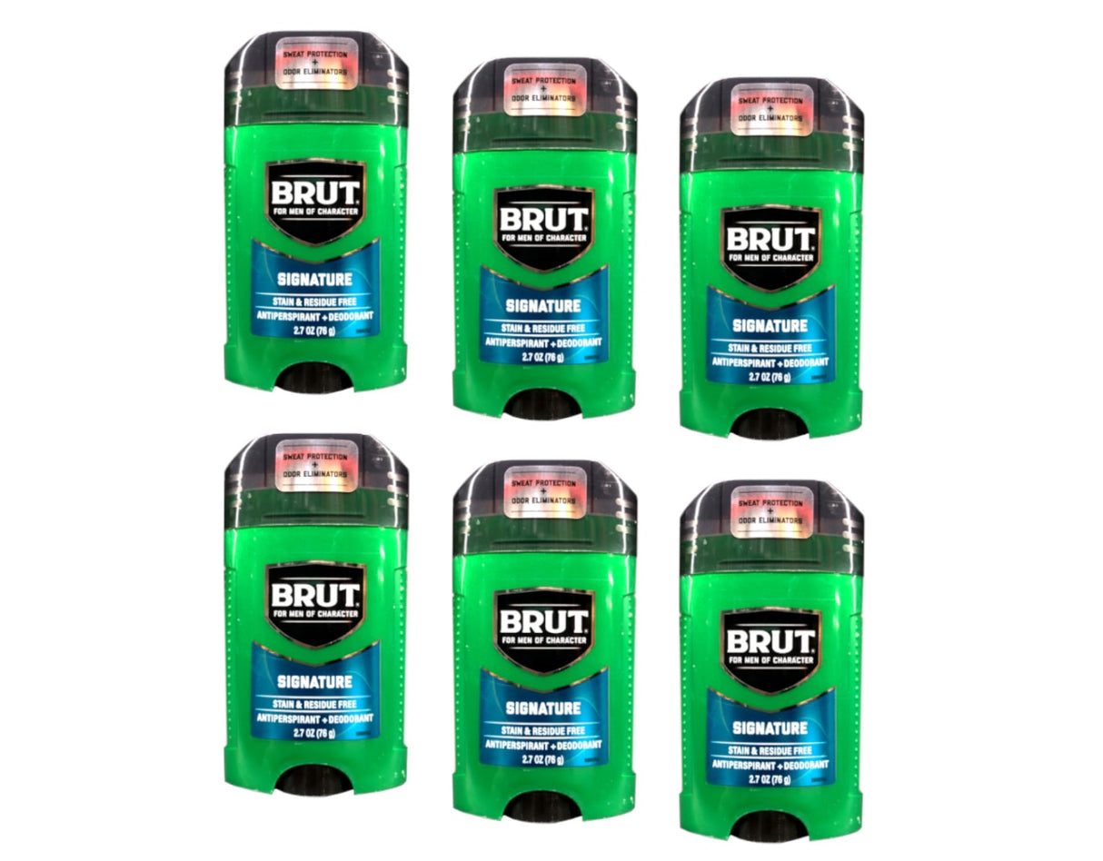 Brut Signature Antiperspirant + Deodorant 2.7 Ounce (Pack of 6)