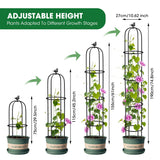 2PCS Garden Obelisk Trellis for Climbing Plants Outdoor, 6.2 ft Tall Trellis for Roses Clematis Jasmine Ivy Flower Light Climbing Vines Potted Plant Support, Patio, Yard