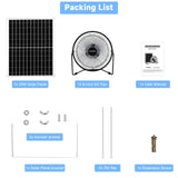 Fanspex 8" Solar Fan for Outdoor Chicken Coop, Small Greenhouse, Dog House Cooing or Air Circulation, 25W solar panel Powered Fans with Adjust Tilt
