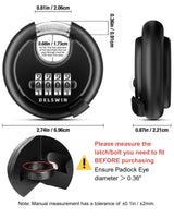 DELSWIN 4-Digit Disc Combination Lock Outdoor - Heavy Duty Combination Padlocks with Hardened Steel Shackle Weatherproof Combo Locks for Gates,Sheds,Fence,Storage Unit (3/8" Shackle, Black,2 Pcs)