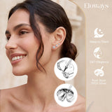 EIoways Moissanite Stud Earrings, D Color VVS1, Sterling Silver, Push Back, 3-7mm, for Women and Men (Round Silver, 4mm-0.48CTW)
