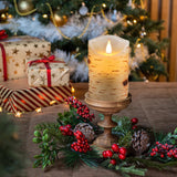 Biyanuo Flameless Battery Operated LED Candles 3D Wick with10key Button Remote Control 24-Hour Timer Set of 3 Electric Flickering Pillar Real Wax，Wedding, Party, Christmas and Home Decoration