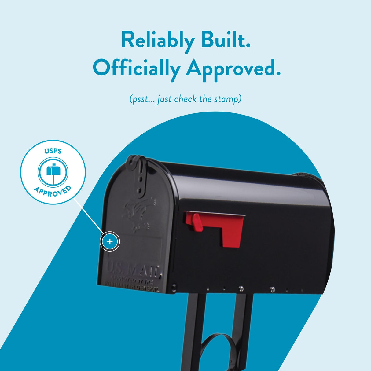 Architectural Mailboxes Mailbox-to-Go Weather-Resistant Steel Metal Mail Box for Outside with Post, Black, Medium Curbside Mailbox, USPS Approved for Residential Delivery