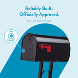 Architectural Mailboxes Mailbox-to-Go Weather-Resistant Steel Metal Mail Box for Outside with Post, Black, Medium Curbside Mailbox, USPS Approved for Residential Delivery