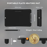 VTAR Electric Food Warming Mat with 8-Level Temp & 24H Timer | Rollable Buffet Tray Warmer for Party, Even Heating with Dual NTC, Auto Shut Off- Black