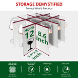 VERONLY Christmas Stemware Storage Cases with Dividers- Holds 24 Wine Glass Storage or Crystal Glassware Containers, China Storage Containers with 2 Handles and Lable Window -Set of 2 Black