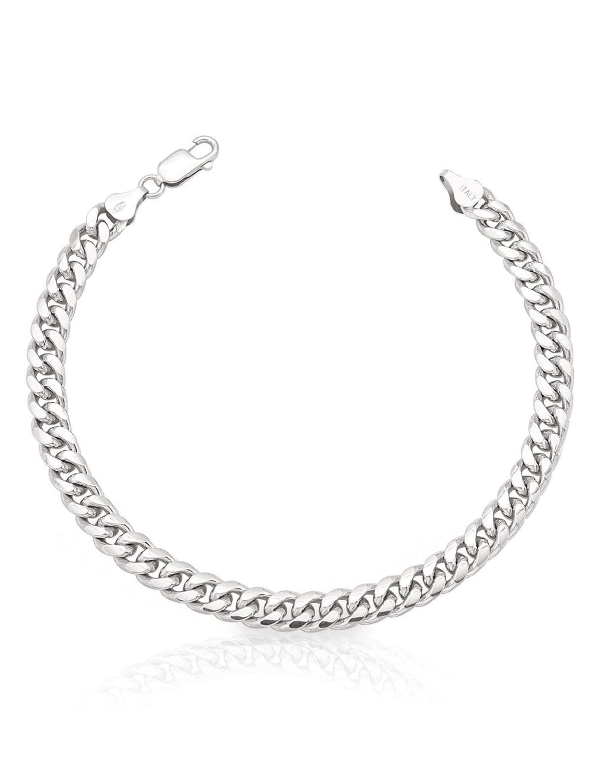 925 Sterling Silver Cuban Link Chain Bracelet 5mm Silver Bracelet for Men Women 8 Inches