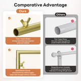 XLHOMO Over The Table Rod Stand with Clamps, Adjustable 32''-79'' Tall 32"-131" Length, Gold Table Arch Stand Metal Balloon Frame Hanging Rod for Weddings Christmas Birthdays Garden Arbors Decoration