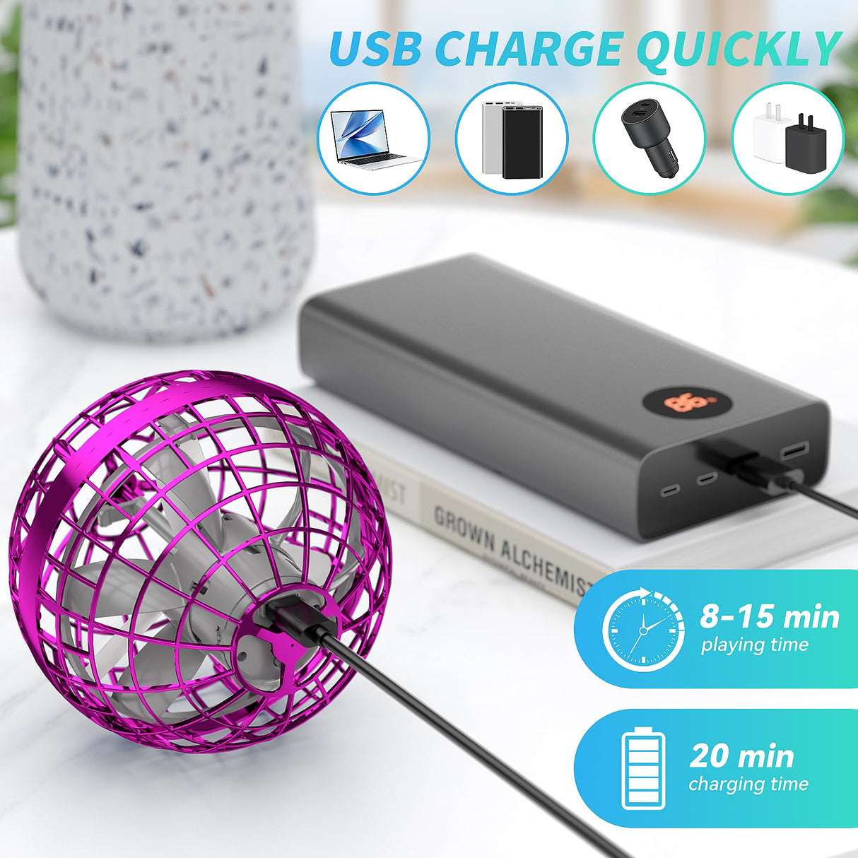 2025 AI Flying Orb Ball Toys, Hand Controlled Boomerang Hover Ball, Mini Drone Cosmic Globe Fidget Spinning Kids Adults Outdoor Fly Toy Christmas Birthday Gift for Boys Girls 6 7 8 9 10+ Year Old