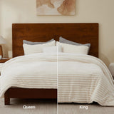 BEDELITE Fleece Queen Comforter Set, Fluffy Bed Set, Cream White