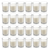 Housecret 24 Pack Warm White Unscented Clear Glass Filled Votive Candles. Hand Poured Wax Candle Ideal Gifts for Aromatherapy Spa Weddings Birthdays Holidays Party