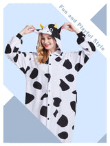 Magicalani Cow Onesie Pajamas for Adults - Unisex Animal Cosplay Sleepwear, Christmas Halloween Costume