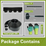 4in x 50ft No Dig Landscape Edging, Garden Edging Border with 75 Spikes, Hammer & Gloves, Tool-Free HDPE Lawn Edging Kit for Garden Yard Flower Beds Pathway Landscaping Project