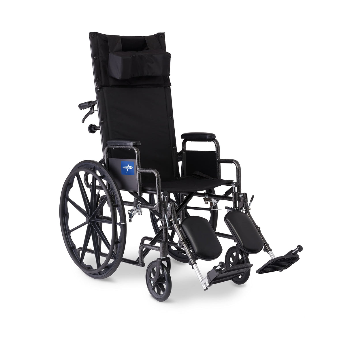 Medline Reclining Wheelchair, Desk-Length Arms and Elevating Leg Rests, 16" x 18" Seat (W x D)