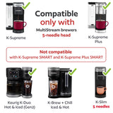 4 Reusable K Cups for Keurig K Supreme, K Supreme Plus, K Slim with Multistream Technology, K-Duo Hot & Iced Single Serve (Gen 2) - 4 Black Refillable Kcups Coffee Filters for Keurig Coffee Makers