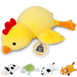 24" 4.2 lbs Weighted Stuffed Animals, Weighted Chicken Plush, Cute Weighted Stuffed Animal Chick Plushie Dolls Throw Pillow Birthday Christmas Gifts for Children Kids Adults