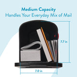 Architectural Mailboxes Parsons™ Rust-Proof Plastic Post Mounted Mail Box for Outside, Black, Medium Curbside Mailbox, USPS Approved for Residential Delivery