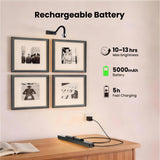 Craftersmark Dimmable Cordless Picture Light for Wall 16in, 5000mAh Rechargeable Battery Wall Sconce Art Light, CRI 95+ 350LM Wall Light for Gallery Artwork, Paintings, Photo,Portraits - Black