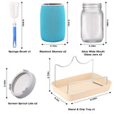 ZJ Whoest 32OZ Sprouting Kit, 2 Sprouting Jar Kits, Wide Mouth Mason Jars with Sprout Lids.Sprouts Growing Kit, Seed Sprouter Set for Growing Broccoli, Bean, Alfalfa