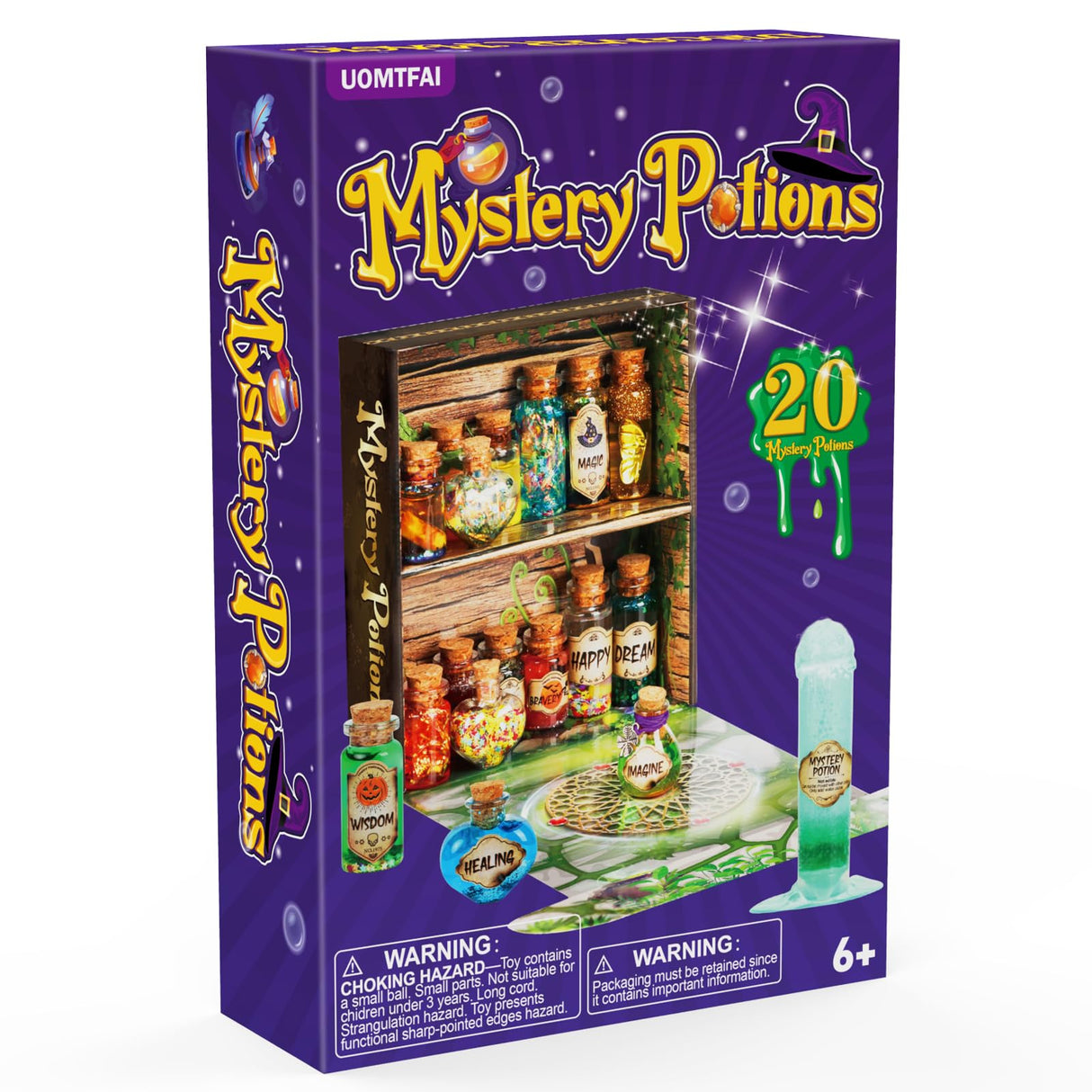 UOMTFAI Mystery Potion Craft Kit for Kids, Mix 20 Magic Wizard Potion, Creative Christmas Decorations Birthday Gifts Toys for Boys and Girls Age 6 7 8 9 10+