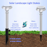 Wdwlbsm 4 Pcs Steel Torch Stakes,Garden Stakes for Outdoor Lights,Metal Ground Spike Replacement Stakes for Solar Lights & Live Flame Torches,Outdoor Torch Stand Stake for Flagpoles, Fishing Rods
