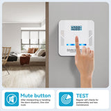 Smoke Detector Carbon Monoxide Detector,2 in 1 Fire & CO Alarm,Battery Powered,Carbon Monoxide Gas Detector with LCD Digital Display Sound and Light Alarm for Bedroom Warehouse Kitchen or RV Travel