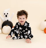 Owlivia Christmas Halloween Pajamas For Family, Organic Cotton Holiday Pjs Matching Sets(2-Piece Women Pjs, Medium, Halloween Ghosts)